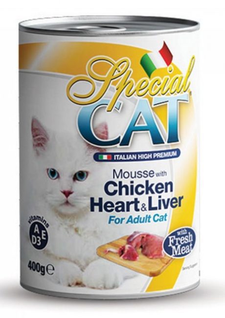 Monge Special Cat Mousse with Chicken Heart & Liver 400g Cat Wet Food